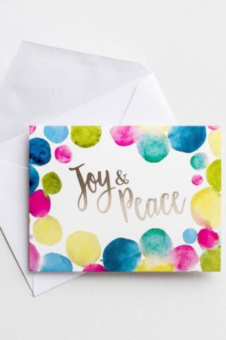 081983621727 Joy And Peace Watercolor Dots Gold Foil