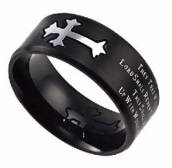 424741370107 Iron Cross His Strength (Size 10 Ring)