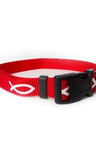 720011900082 Red Non Padded Ichthus Collar Small