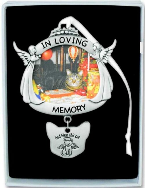 785525254304 Cat Memorial Photo Frame With Ribbon (Ornament)