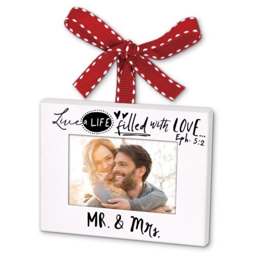 667665122968 Frame Scripture Ink Mr And Mrs Metal (Ornament)