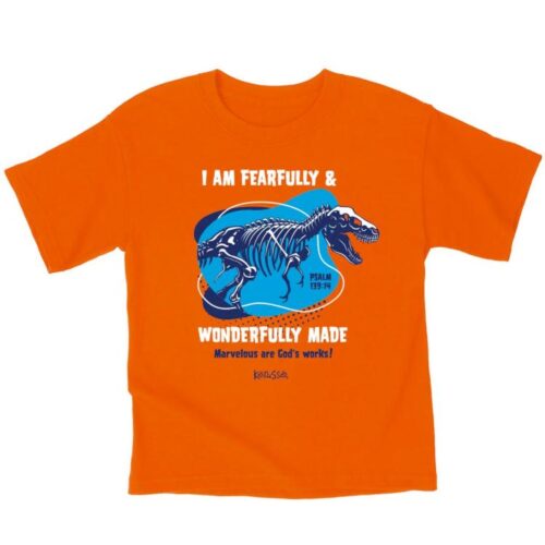 612978585474 Kerusso Kids Wonderfully Made Dinosaur (Large T-Shirt)