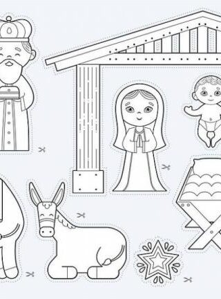 814063013019 Cut And Color Sticker Roll Nativity