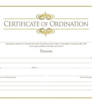 081407008837 Certificate Of Ordination Deacon