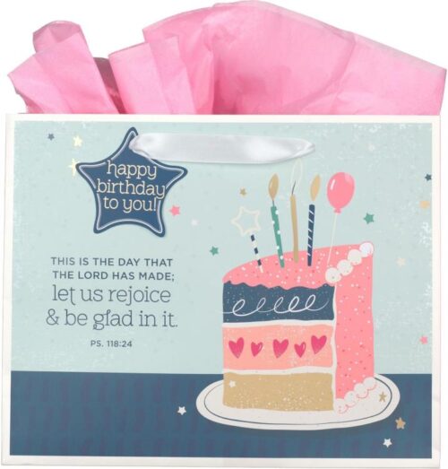 1220000323575 Large Landscape Scripture Gift Bag for Men & Women: Rejoice & Be Glad - Inspirat
