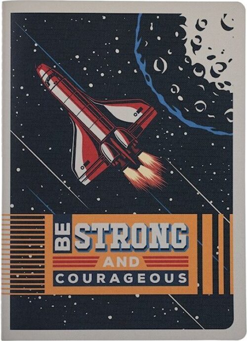 6006937170803 Be Strong And Courageous Blue Space Joshua 1:9 Notebook